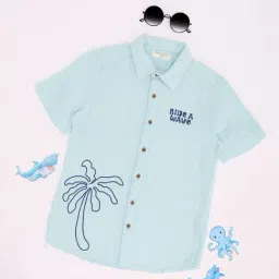 Pantaloons Junior Boys Aqua Shirt-image-18