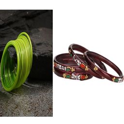 SOMIL Set of 16 Green Alloy Artificial Stones & Beads Bangles-image-56
