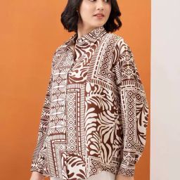 Globus Brown Relaxed Fit Printed Shirt-image-12