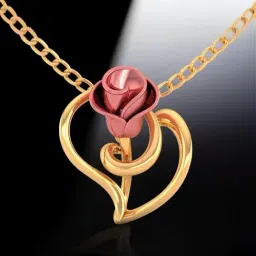P.C. Chandra Jewellers 14KT Yellow Gold With Rose Pendant (Without Chain) for Women & Girls-picture-21