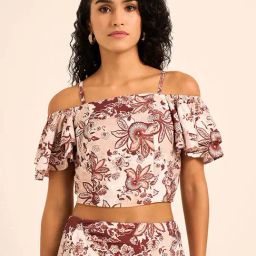 Honey by Pantaloons Brown Printed Top-image-90