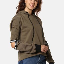 Campus Sutra Women Green Solid Sweatshirt-image-48