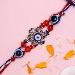 Aapno Rajasthan Red Traditional Handcrafted Casual Rakhi with Roli Chawal & Greetings Card-picture-14