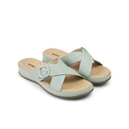 PEPPER Women Textured Open Toe Flats with Buckles-1