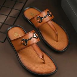 Hitz Men's Tan T-Strap Sandals-picture-35