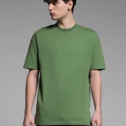Jack & Jones Green Cotton Loose Fit T-Shirt-image-87