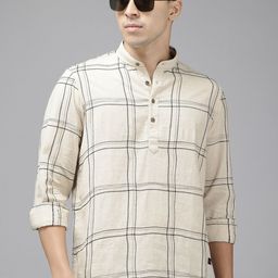 SPYKAR Cotton-Linen Checked Casual Shirt-image-55