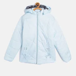 Monte Carlo Girls Blue Solid Detachable Hood Padded Jacket-image-41