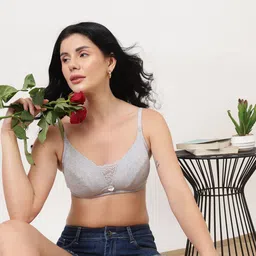 DressBerry Grey Full Coverage Non Padded Everyday Bra - All Day Comfort-image-80