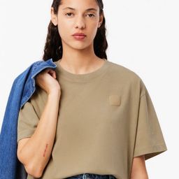 Lacoste Women Solid Round Neck Cotton Oversized T-Shirt-image-73