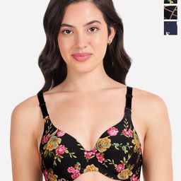 shyaway Pack Of 3 Floral Printed Medium Coverage Underwired Lightly Padded Bra-12