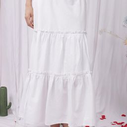 NEUDIS Women Pure Cotton Tiered  Maxi Skirt-image-37