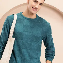 Mast & Harbour Self Design Knitted Pure Acrylic Pullover-picture-22