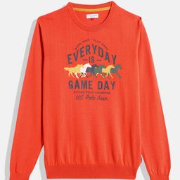 U.S. Polo Assn. Kids Boys Orange Typography Printed Pure Cotton Pullover-image-76