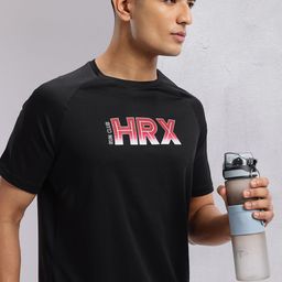 HRX by Hrithik Roshan Brand Logo Printed Raglan Sleeves Rapid-Dry Running T-shirt-image-91