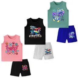 Lavi-Tavi Unisex Kids Printed T-shirt with Shorts-11
