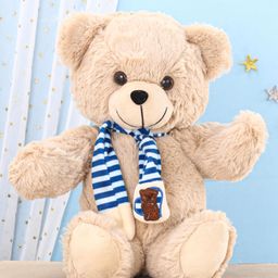 Chun Mun Teddy Bear Soft Toy With Scarf- Height 30 cm (Color May Vary)-image-5