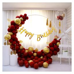 Bubble Trouble Red & Golden Birthday Decoration Items - 47 Pcs-image-5