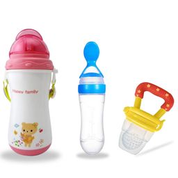Chinmay Kids Soft Straw Feeding Sipper Anti Spill for Kids With Fruit Feeder And Soother - Made of Food-Grade Material, 100% free of BPA (Pink-Blue-Yellow)-image-75