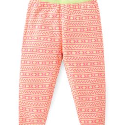 Babyhug Knit Full Length Fleece Bottom with Stripes - Multicolour-image-55