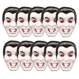 Kaku Fancy Dresses Set Of 10 Halloween Theme Dracula Masks - Multi Colour-image-16