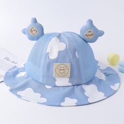 Babyhug Bucket Hat with Cow Print & Ear Applique Light Blue - Diameter 56 cm-image-79