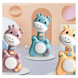 AKN TOYS Giraffe Shaped Early Education Toy with Lights and Sounds for Babies - Ideal for Soothing and Stimulating Senses - PACK OF 3 - COLOR MAY VARY-3