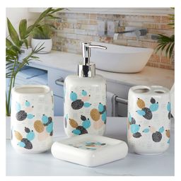 Ceramic Bathroom Accessories Set of 4 with Soap Dispenser (9899)-400 ml-picture-16