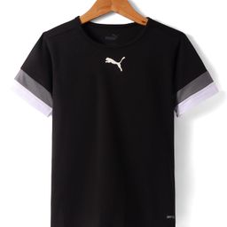PUMA Cotton Knit Half Sleeves T-Shirt with Brand Logo Print - Black-image-42