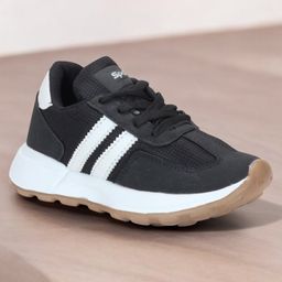 Lil Lollipop Striped Lace Up Shoes - Black-image-39