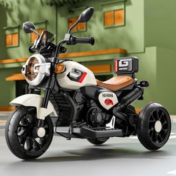 JN Creations 6V Battery Operated Ride On Yamaha RX-100 Bike for Kids with Foot Accelerator & Brake (WHITE)-image-35