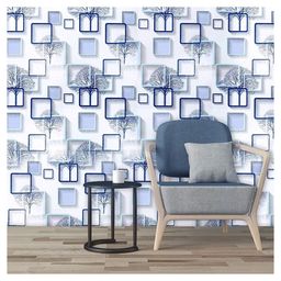 JAAMSO ROYALS Blue & White Tree PVC Vinyl Home Decor Wallpaper (200cm x 45cm)-image-91