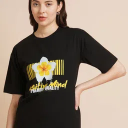 ANJIR Women Typography Printed Applique T-shirt-image-58