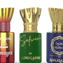 ADILQADRI Shanaya, Safwan, Oudh Al Hashmi Set Of 3 Roll-On Attar image 2