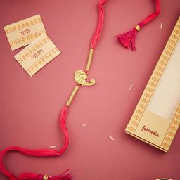 Fabindia Silver Toned Enamel Thread Rakhi-image-53
