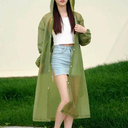 Infispace Hooded Breathable Waterproof Long Rain Jacket-image-54