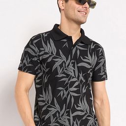 KASMA Men Printed Polo Collar Tropical T-shirt-image-27