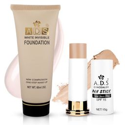 A.D.S Flawless Finish Foundation & Concealer Stick Combo-60ml + 15g - Shade-03-38