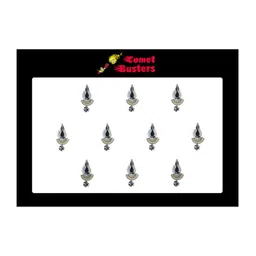Comet Busters 10 Pcs Silver-Toned Reusable Stone-Studded Bindi image 1