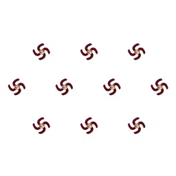 Comet Busters 10 Pcs Embellished Reusable Swastika-Shaped Designer Bindis - Maroon image 1