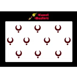 Comet Busters 10 Pcs Reusable Crescent-Shaped Designer Bindis - Maroon image 1