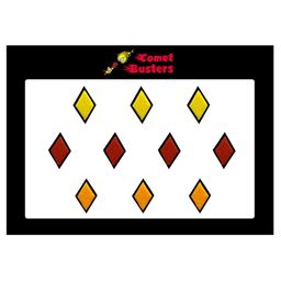 Comet Busters 10 Pcs Reusable Diamond-Shaped Designer Bindis - Yellow & Red image 1