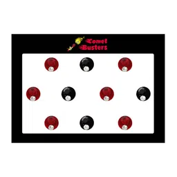 Comet Busters 10 Pcs Embellished Reusable Designer Bindis - Red & Black image 1