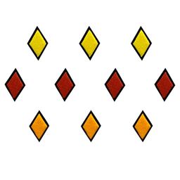 Comet Busters 10 Pcs Reusable Diamond-Shaped Designer Bindis - Yellow & Red image 2
