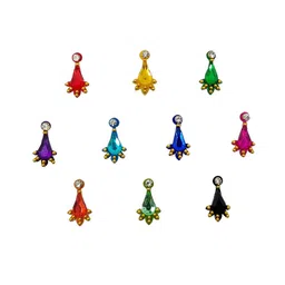 Comet Busters 10 Pcs Embellished Reusable Designer Bindis - Multicoloured image 2