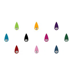 Comet Busters 10 Pcs Embellished Reusable Designer Bindis - Multicoloured image 2