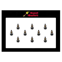 Comet Busters 10 Pcs Embellished Reusable Designer Bindis - Black & Gold-Toned image 2