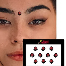 Comet Busters 10 Pcs Maroon & Black Reusable Circular Shaped Bindi image 3