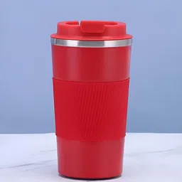 UniKart Red & Silver Toned Stainless Steel Matte Coffee Tumbler 510 ml-image-11
