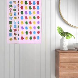 FABINALIV Kids Pink 2-Pieces Printed Cotton Bath Towels-96
